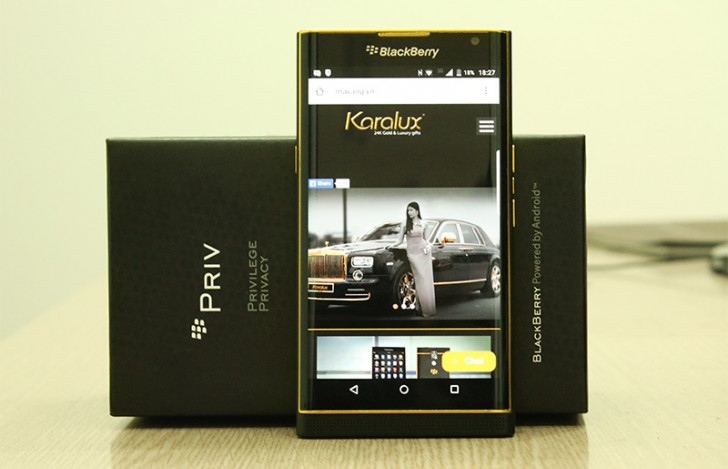 Blackberry Priv Gets 24K Gold Treatment